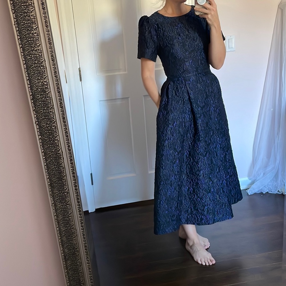G. Label Brocade Puff Sleeve Midi dress - size 2